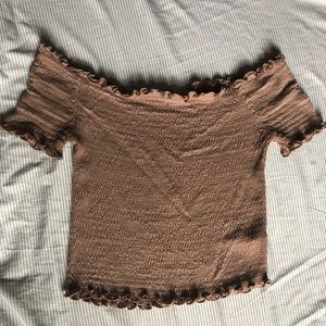 Tan crop top stretchy